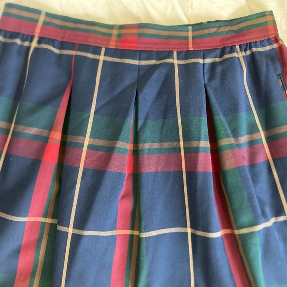 Pendleton 100% wool navy plaid ensemble shirt skirt - Picture 8 of 8